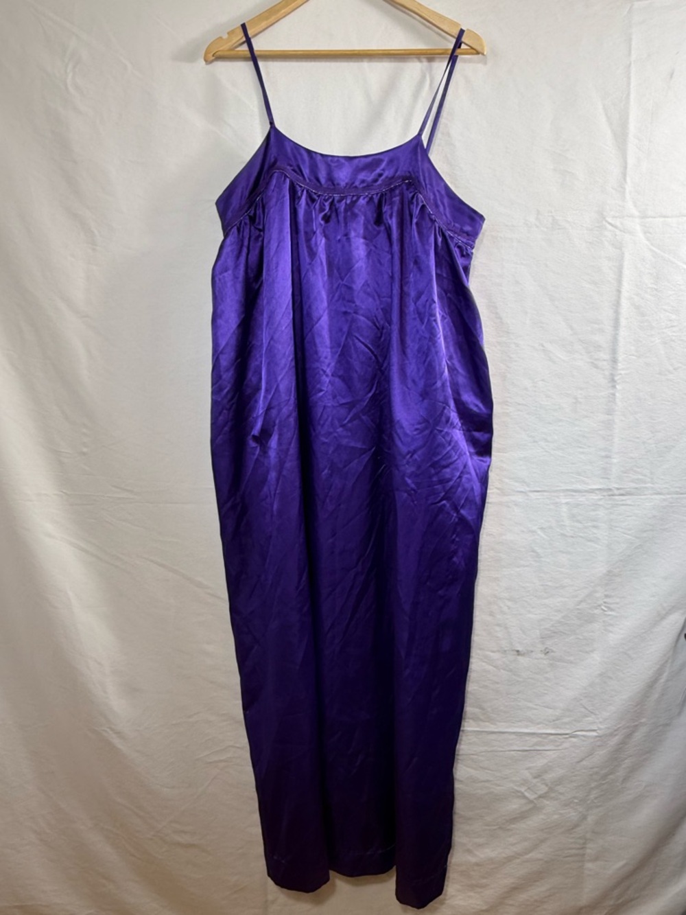 Satin Vintage Vibrant Purple Satin Nightgown